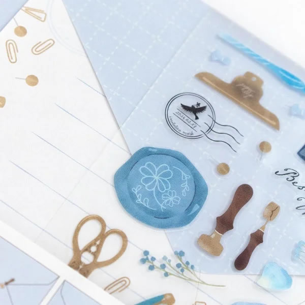ミニレター 封筒デコ 文具 1042305 （2） 便箋6枚 封筒3枚 封シール入