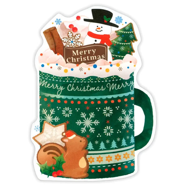 CHIKYU GREETINGS クリスマスカード 洋風 香り付カード（両面印刷