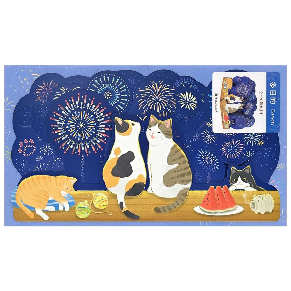 エヌビー社 NB 夏カード 花火ねこ 1166327 立体カード サマーカード
