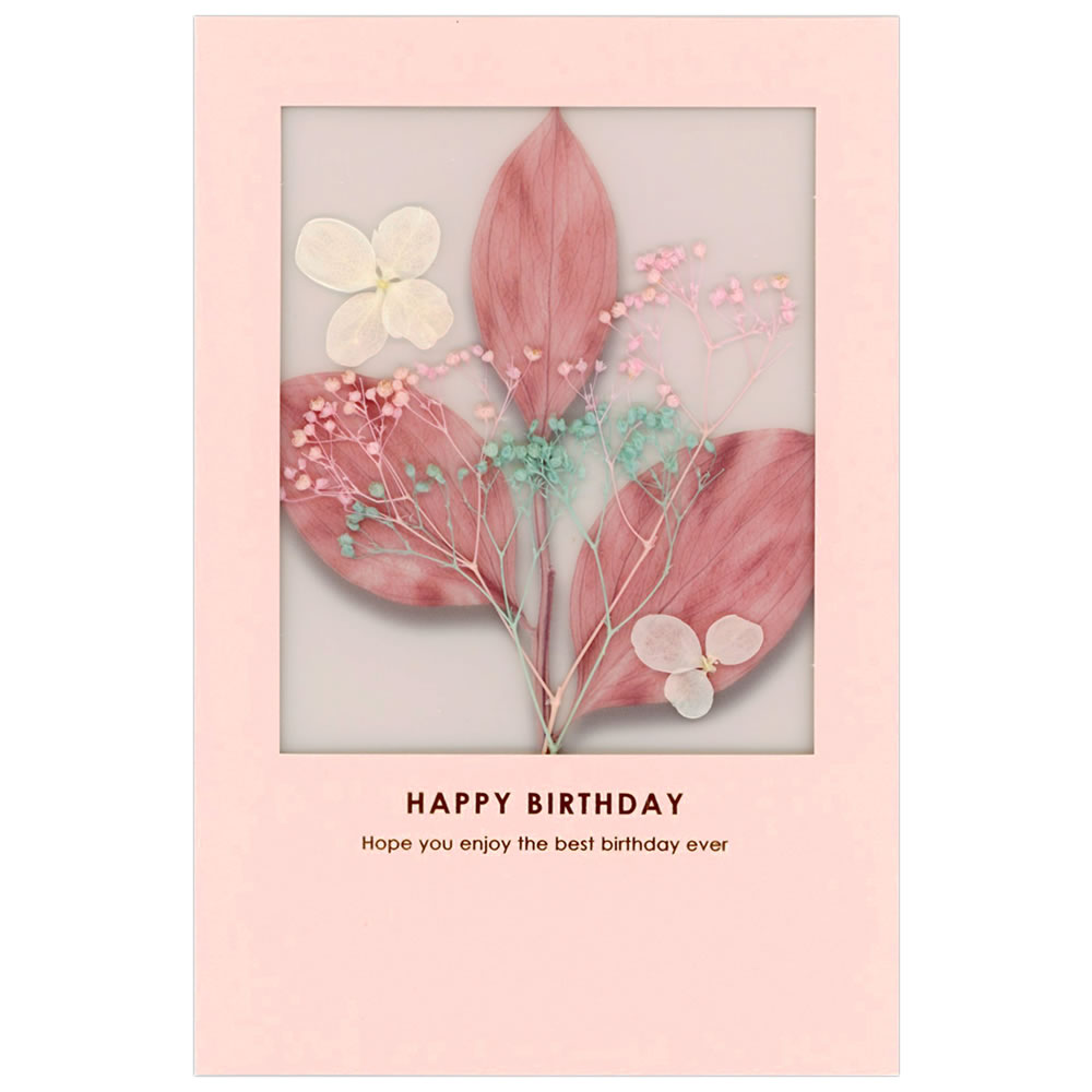 バースデーカード フローラルパレットカード ピンクベージュ HC-131878 立体 APJ/アートプリントジャパン  Birthday Card グリーティングカード｜horiman