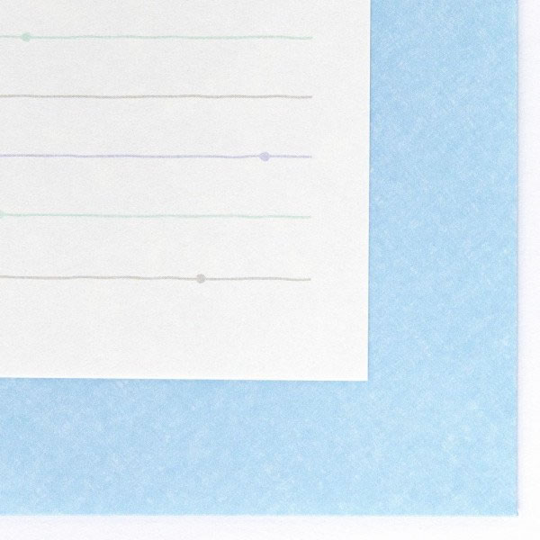 ミニレターセット 想い ブルー 1962307 （A-7） 便箋15枚 封筒5枚 ミニ 