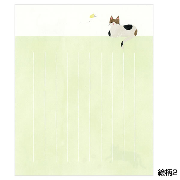 表現社 鹿ノ音 ねこ 便箋封筒のセット 20-524/20-525 （34） 美濃和紙