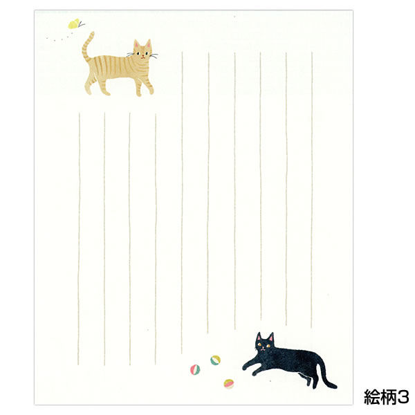 表現社 鹿ノ音 ねこ 便箋封筒のセット 20-524/20-525 （34） 美濃和紙
