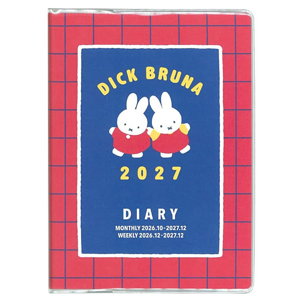 2027年 ダイアリー 手帳 スクエア ミッフィー A6 レッド 01BD-1R Dick