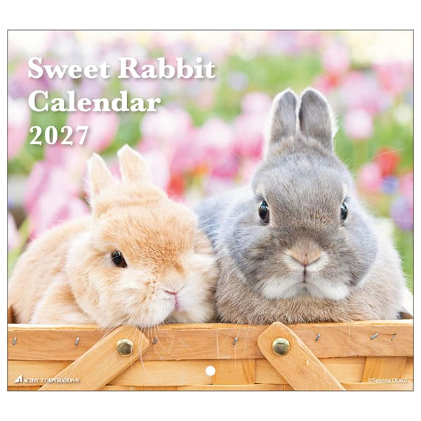うさぎさん 2027年 カレンダー 壁掛け Sweet Rabbit 27ACL-36 1月始まり 令和9年