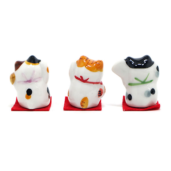 陶器招き猫 3個セット 28-696 表現社 : 堀萬昭堂 ヤフー店 - 通販