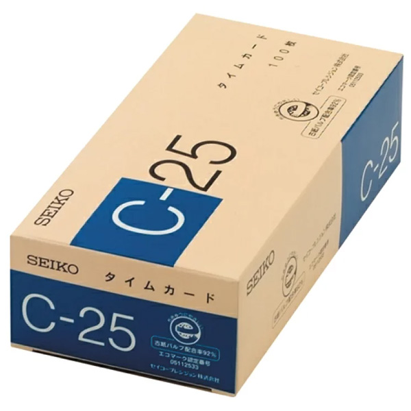 セイコープレシジョン タイムカードC-31 月末・15日締 1箱(100枚入) C