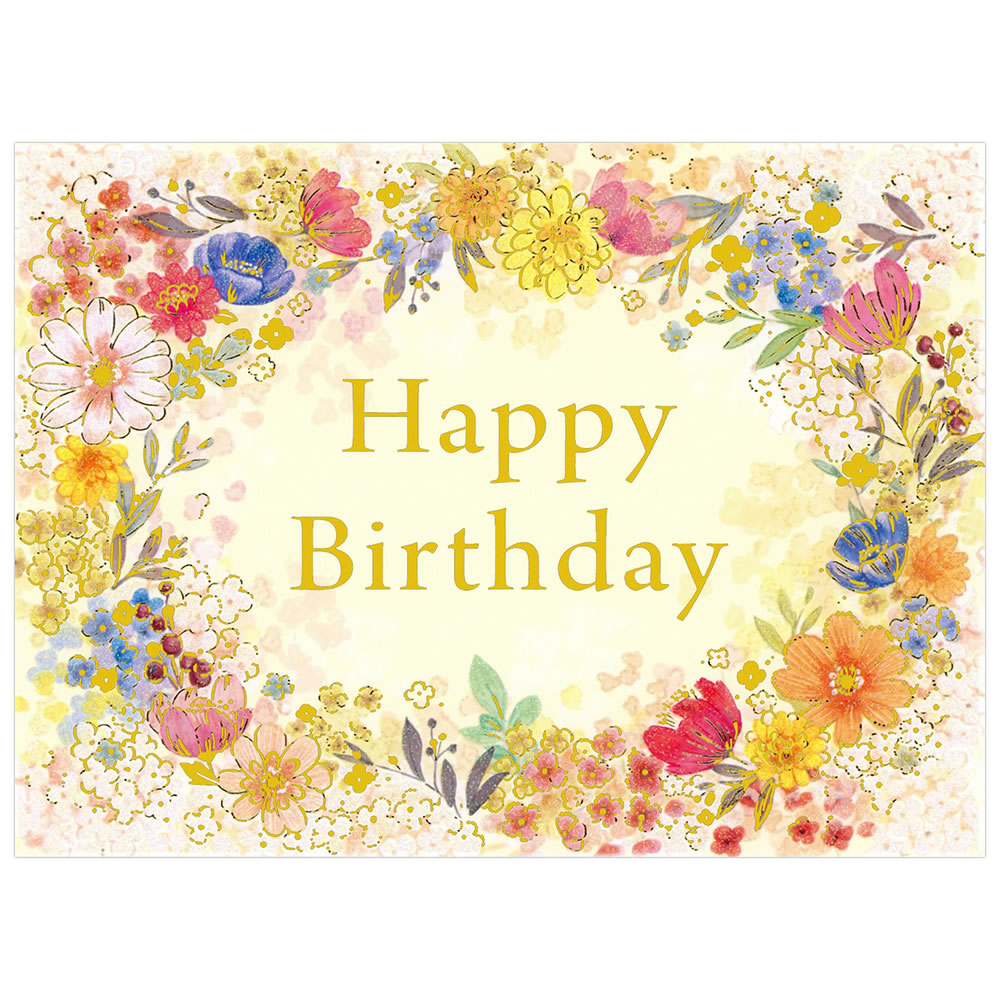 バースデーカード 花 B320-36 二つ折りカード チキュウグリーティング