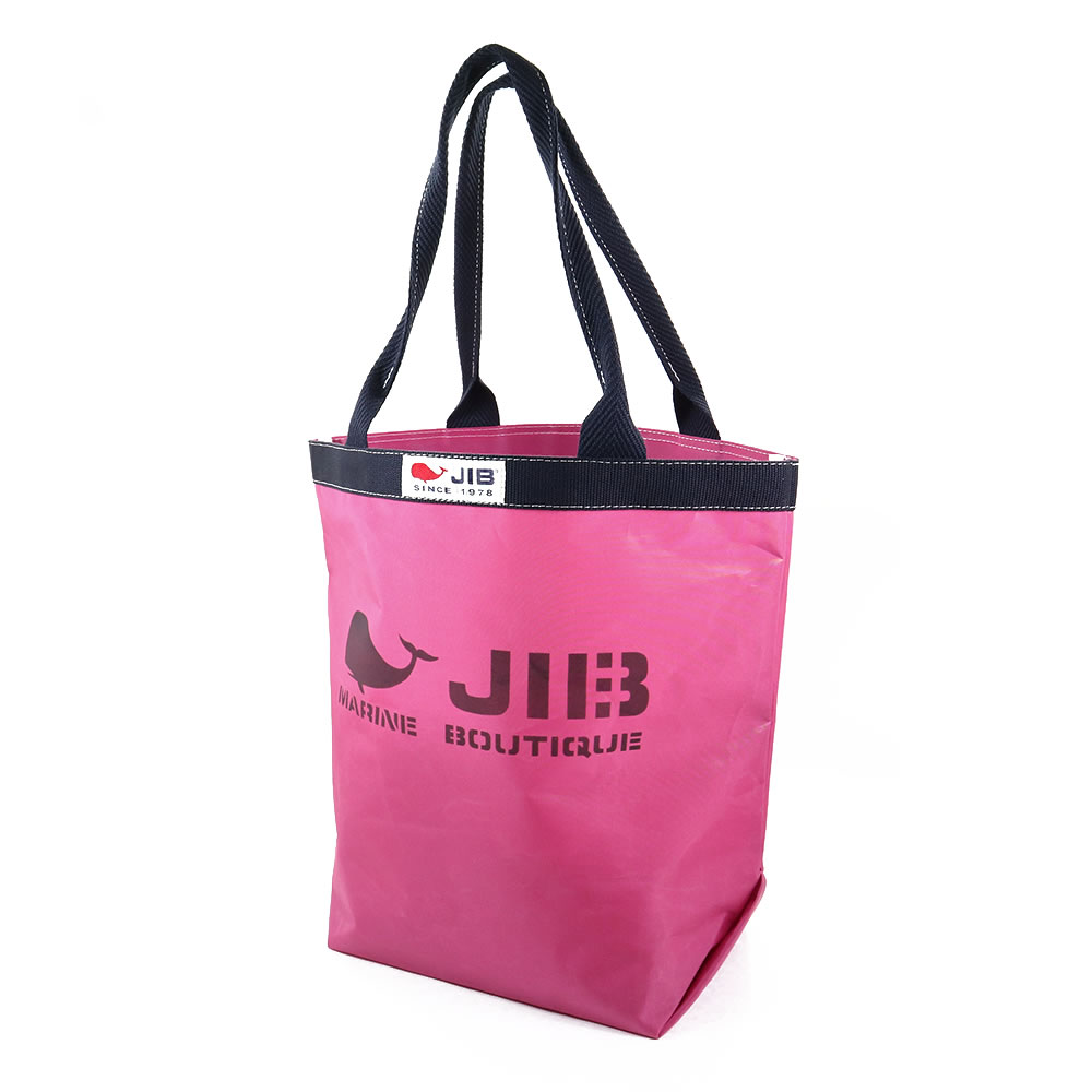 JIB バケツトートバッグ Mサイズ BKM ニュアンスカラー ローズピンク×ダークネイビー 8文字まで名入れ無料 エコバック ジブ