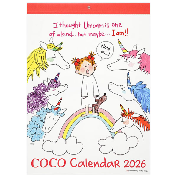 2026 カレンダー 壁掛け GL ココちゃん/サカモトリョウ C-1672-RY 日曜