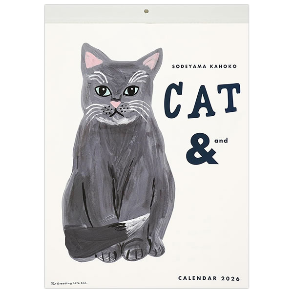 2026 カレンダー 壁掛け GL キャットアンド/そで山 かほ子 C-1675-SD