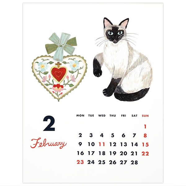 2026 カレンダー 壁掛け GL キャットアンド/そで山 かほ子 C-1675-SD