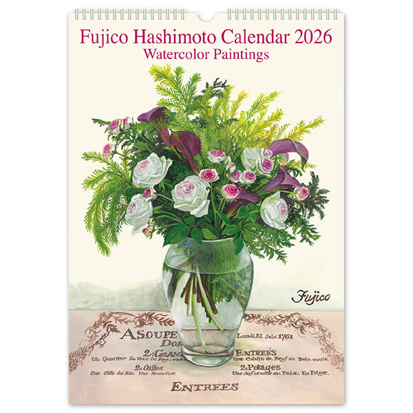 FRONTEER 2026 カレンダー 壁掛け 橋本不二子 Roses Lサイズ（H415