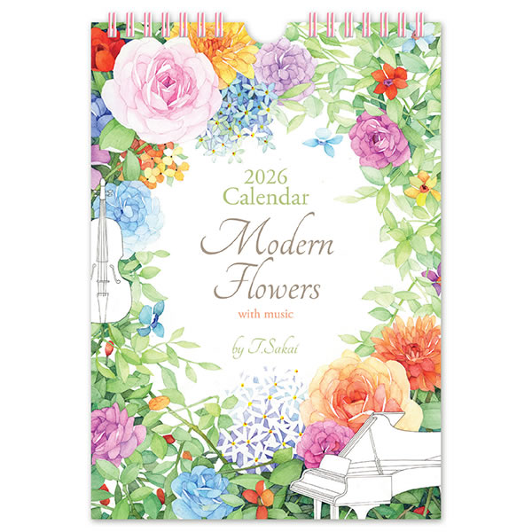 FRONTEER 2026 カレンダー 壁掛け・卓上 モダンフラワー 酒井隆嗣 S