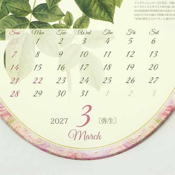 FRONTEER 2027年カレンダー 壁掛け オバールカレンダー クラシック