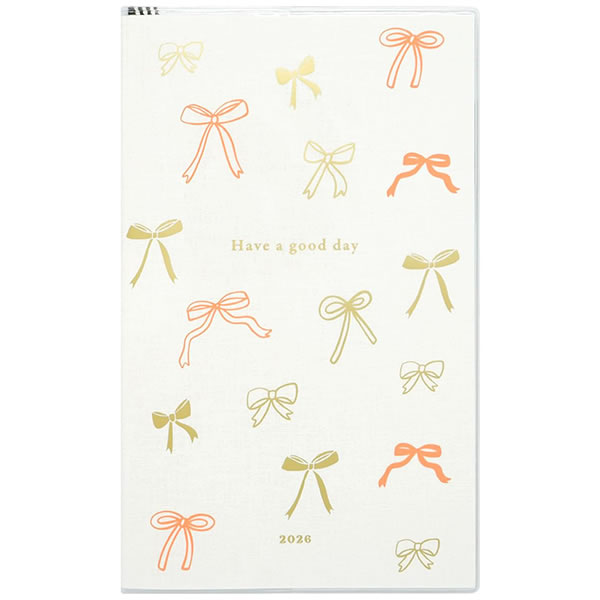グリーティングライフ 2026 ダイアリー 手帳 B6スリム シック リボン
