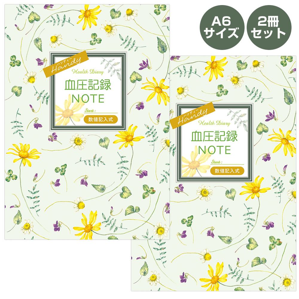 日記帳 A6 血圧記録ノート 記入式 CHO-066 2冊セット フロンティア