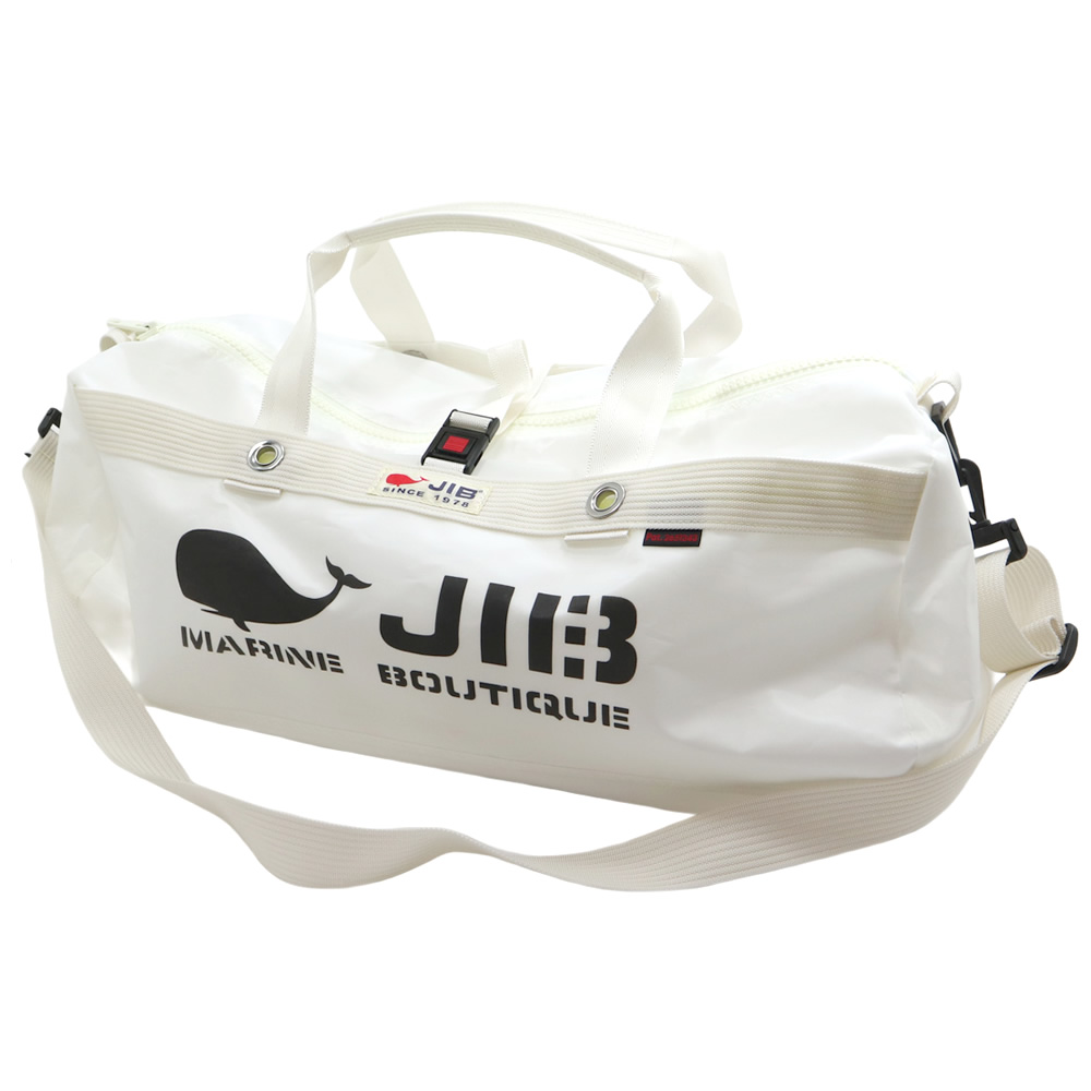 JIB ボーダーダッフルバッグ Mサイズ DMB ホワイト ショルダーベルト付