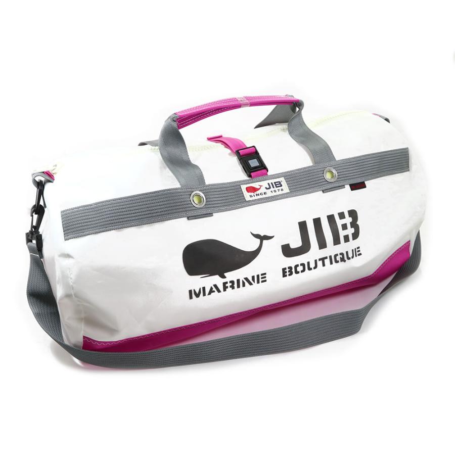 専門店専門店JIB ダッフルバッグ Mサイズ DMB ピンク×グレー ショルダーベルト付 8文字まで名入れ無料 セイルクロスバッグ ジブ じぶ トート バッグ