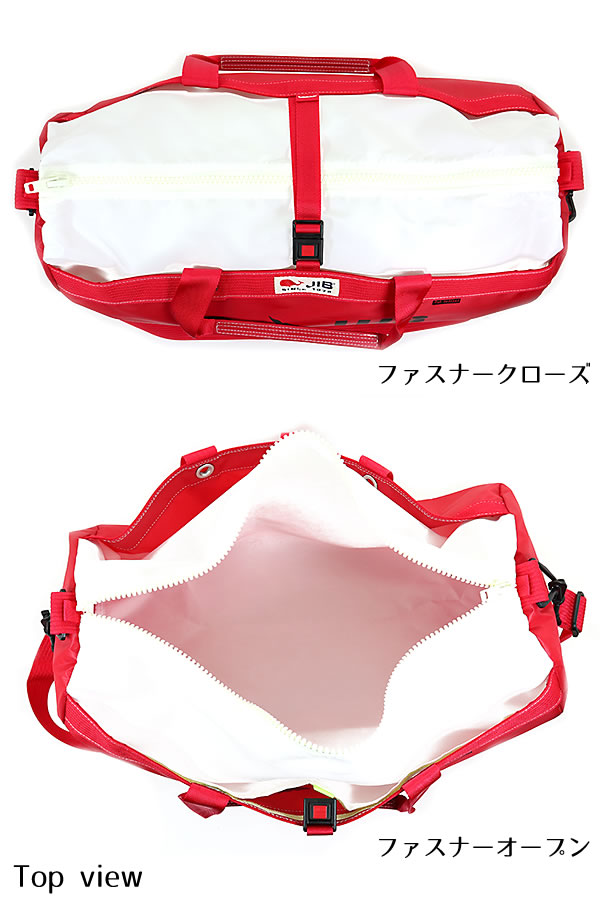 JIB ダッフルバッグ　M ショルダー付き JIB ダッフルバッグ Mサイズ DMB レッド ショルダーベルト付 8