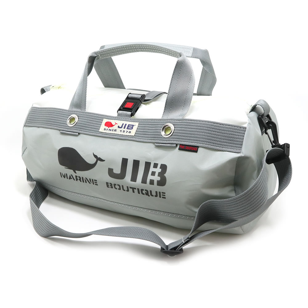 JIB ボーダーダッフルバッグ Sサイズ DSB グレー ショルダーベルト付 8