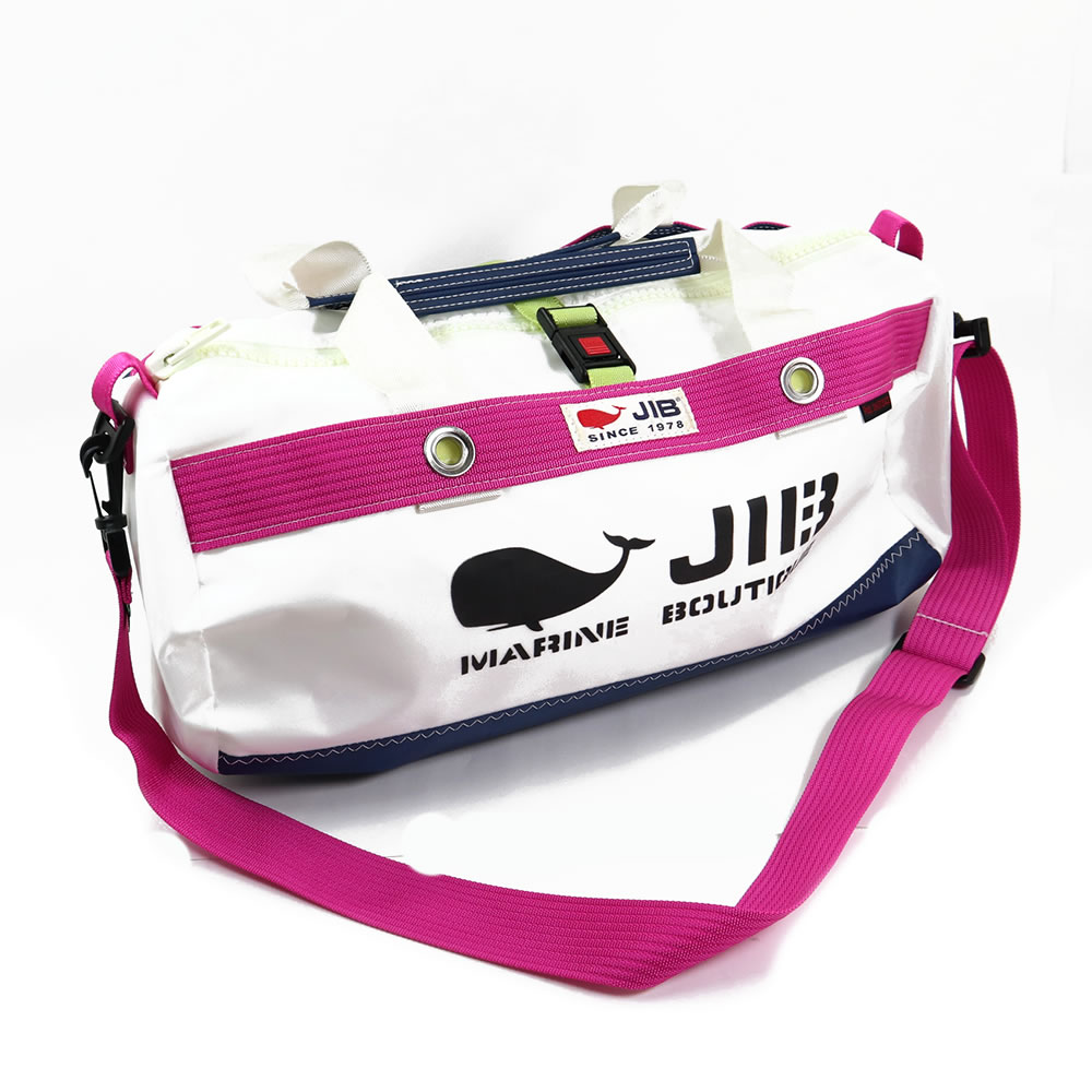 JIB ボーダーダッフルバッグ Sサイズ DSB ネイビー×ピンク ショルダー 