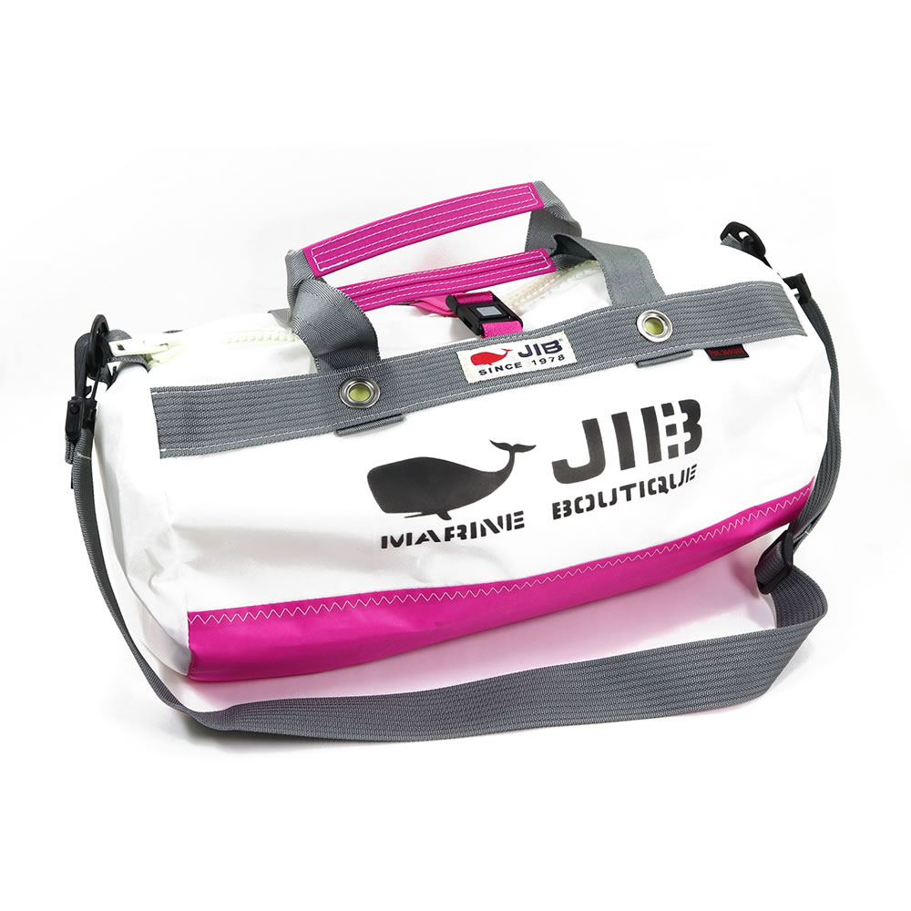 JIB ボーダーダッフルバッグ Sサイズ DSB ピンク×グレー ショルダー 