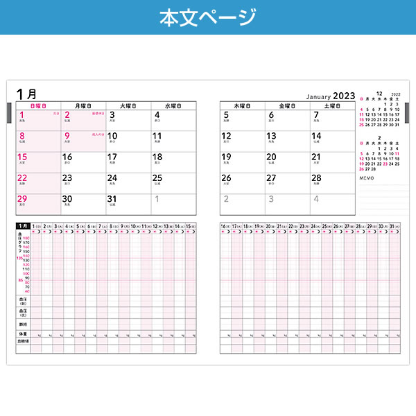 健康ダイアリー 2023 手帳 フロンティア A5サイズ DY-078 血圧記録ダイアリー マンスリー 2022年12月〜2023年12月 日曜始まり  :dy-078:堀萬昭堂 ヤフー店 - 通販 - Yahoo!ショッピング