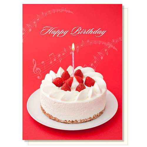 バースデーカード 二つ折りメロディーカード バースデーケーキ E04-GV-42 アクティブコーポレーション Birthday Card グリーティングカード お誕生お祝｜horiman