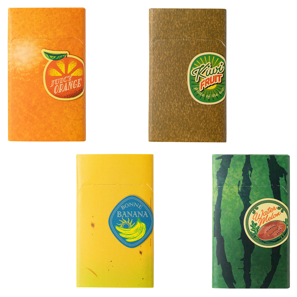 PLUS エアイン フルーツ消しゴム 4種セット（オレンジ・キウイ・バナナ