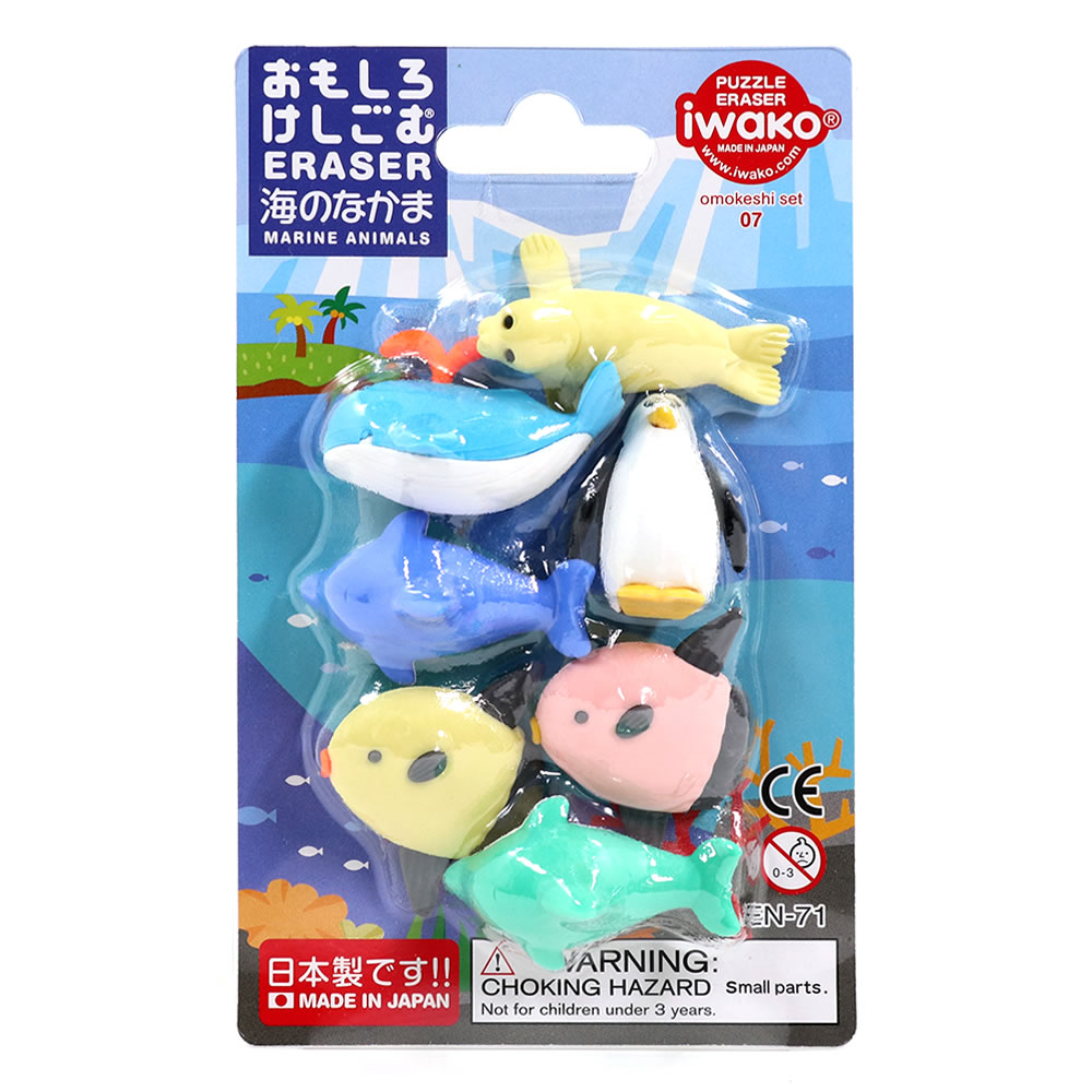 イワコー おもしろ消しゴム 海のなかま ER-BRI010 ブリスターパック07