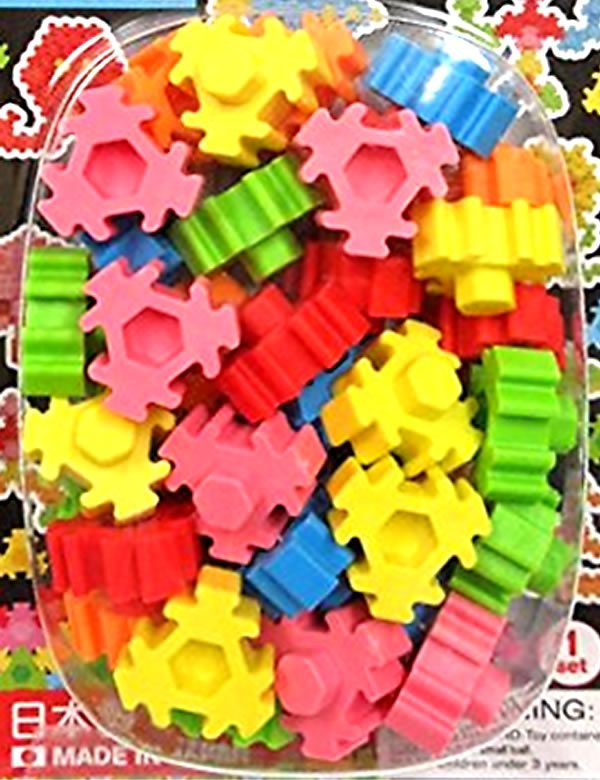 イワコー おもしろ消しゴム ヘキサゴンパズルセット ER-BRI042