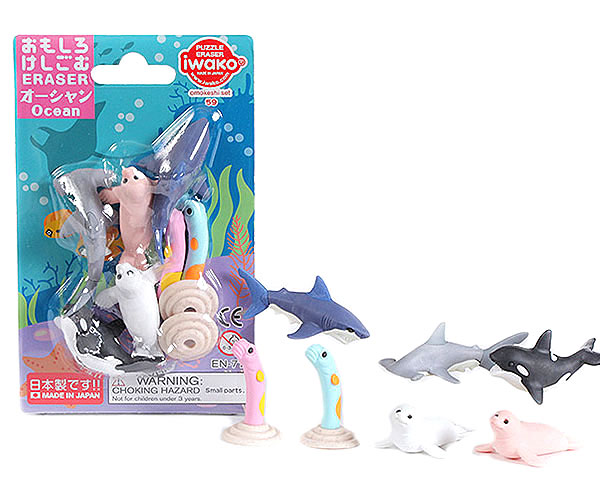 イワコー おもしろ消しゴム オーシャン ER-BRI066 海洋動物 ブリスター