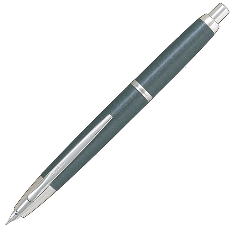 PILOT パイロット 万年筆 キャップレス・デシモ ダークグレーマイカ FCT-15SR-GY（ペン種 要選択/EF・F・M） ペン先：18K  ロジウム仕上 彫刻名入れ