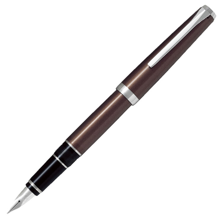 PILOT パイロット 万年筆 エラボー ブラウン FE-25SR-BN（ペン種 要選択/SEF・SF・SM・SB）  ペン先コントロールプレート：14K ロジウム仕上 彫 : fe-25sr-bn : 堀萬昭堂 ヤフー店 - 通販 - Yahoo!ショッピング