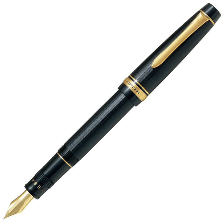 PILOT パイロット 万年筆 ジャスタス95 ネットブラック FJ-3MR-NB（ペン種 要選択/F・FM・M） ペン先コントロールプレート：14K  彫刻名入れ不可