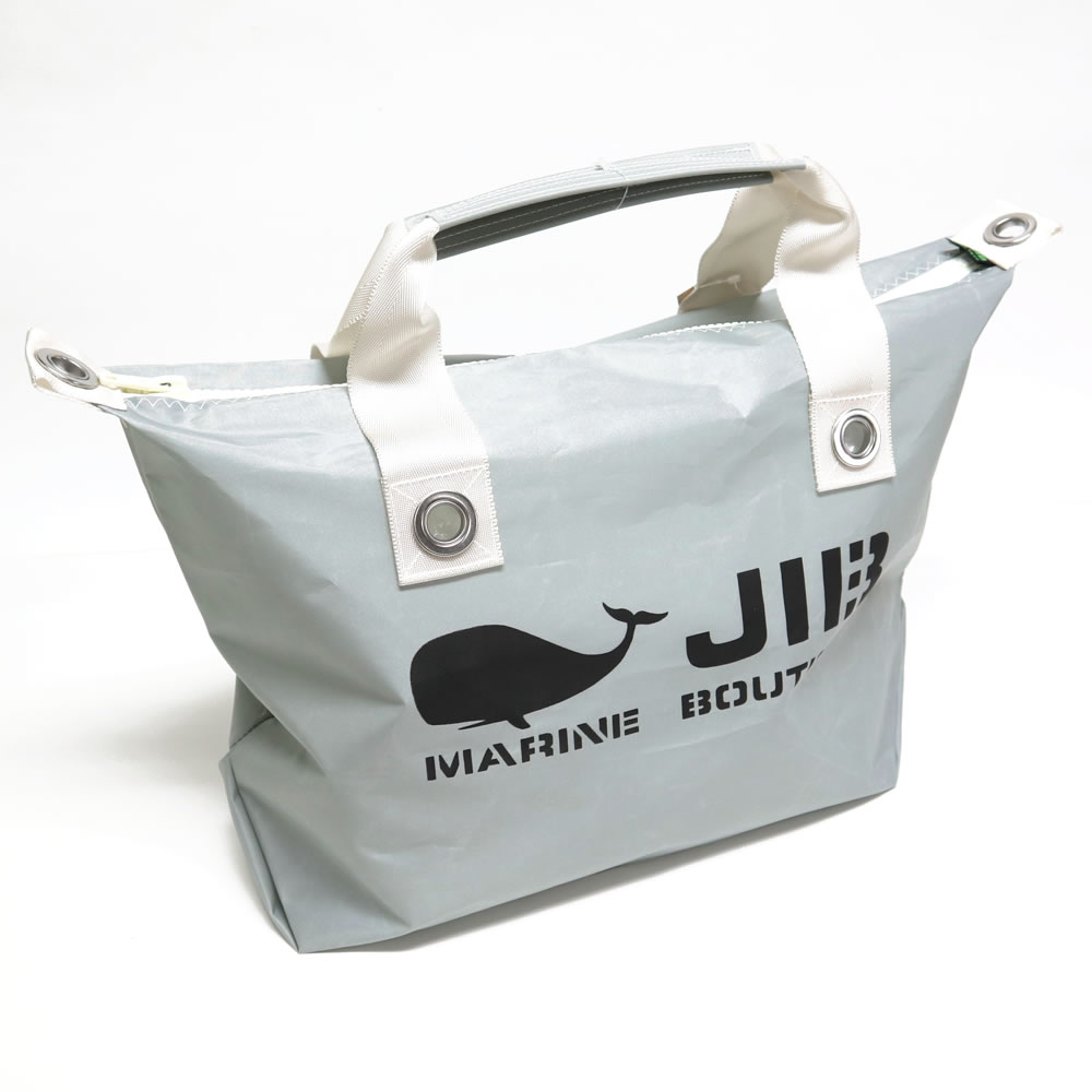 JIB ファスナーつきトートバッグ オーバージップ Mサイズ FTM グレー ベルトなし ファスナーが外側から見えるタイプ 8文字まで名入れ無料 ジブ