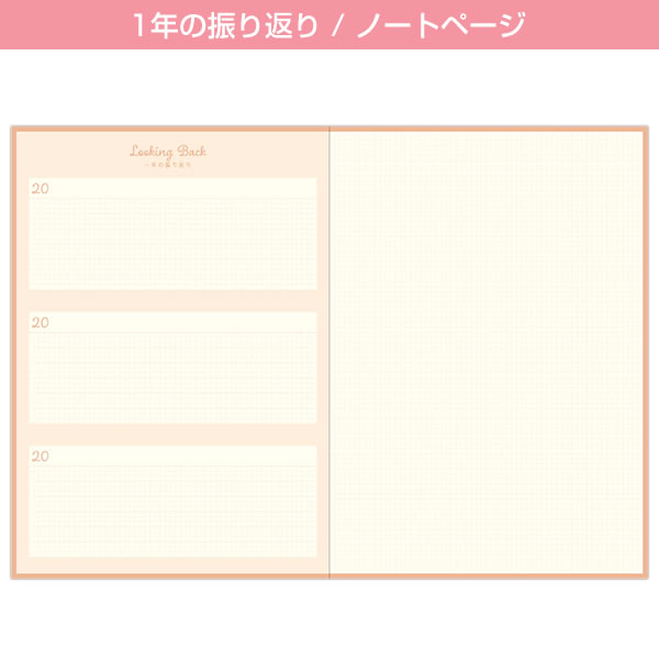 日記帳 3年連用日記 ライトアンバー JN-05 リュリュ B6 日付フリー