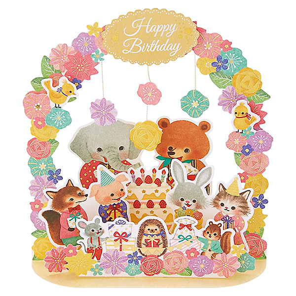 o[Xf[J[h Ԃ̃A[`ɓ L488 TI ̃J[h Birthday Card O[eBOJ[h aj