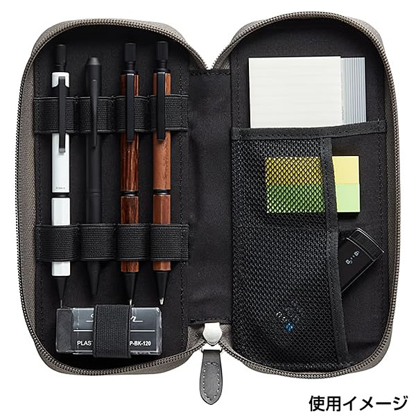 LIFT＋ ラウンドジップペンケース グレー LIPC-01-GY 3方ジッパー仕様