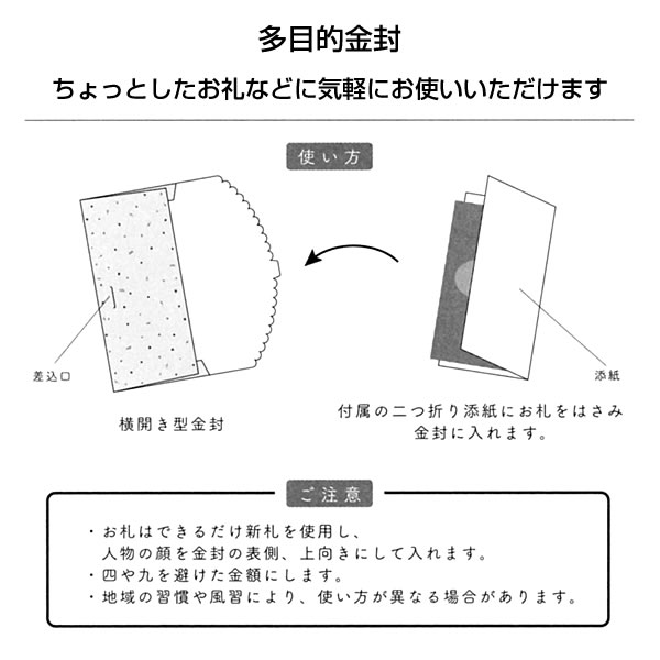 金封 多目的 LPB-15 ミモザ 1枚入り 横開き 添紙付き リュリュ 和紙