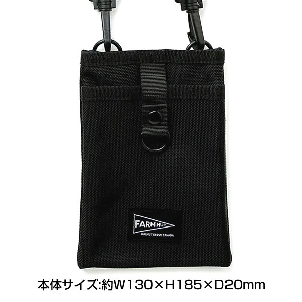 FARMHUT スマートフォンクロスボディバッグ BK ブラック スマホポーチ