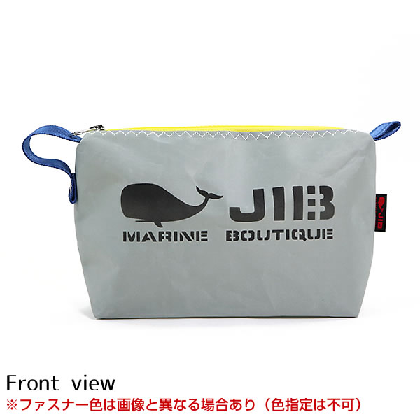 専用☆ 蓋付きポーチなど3点☆ ジョリーフルール JIB ポーチ PO グレー×ダークブルー 持ち手付 ファスナー色は