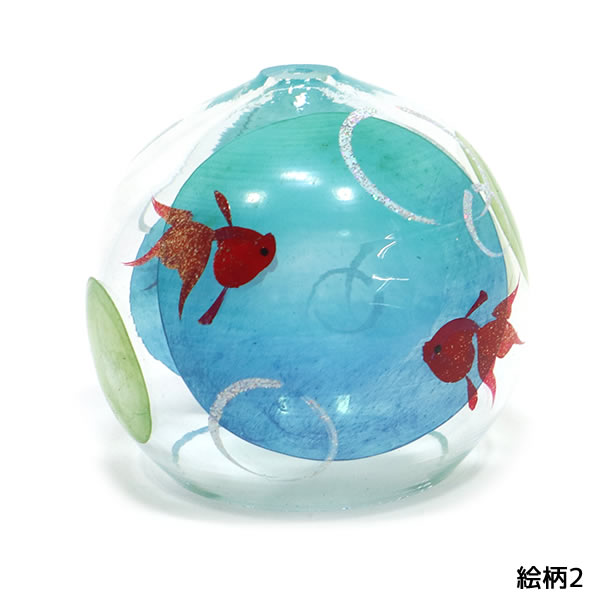 風鈴 ガラス ミディ風鈴 水玉金魚 R-321 2025年新作 会津喜多方