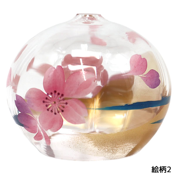 風鈴 ガラス ぎやまん風鈴 金富士 R-355 会津喜多方 蒔絵仕上げ 手作り