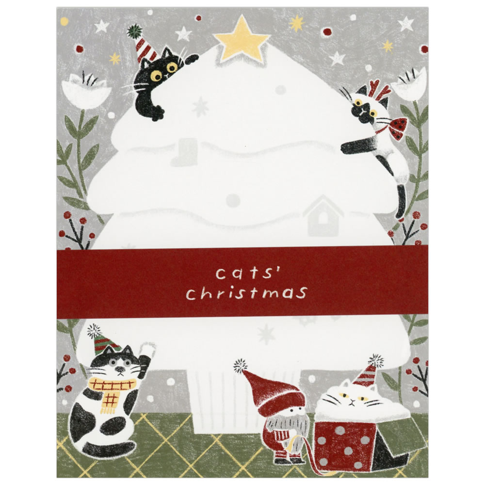 れんこん社 レターセット 冬柄 しがちなみ cats' christmas/クリスマス