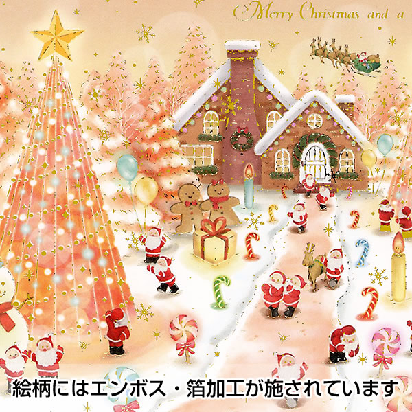 グリーティングライフ クリスマスカード 洋風 ミニサンタカード S-425