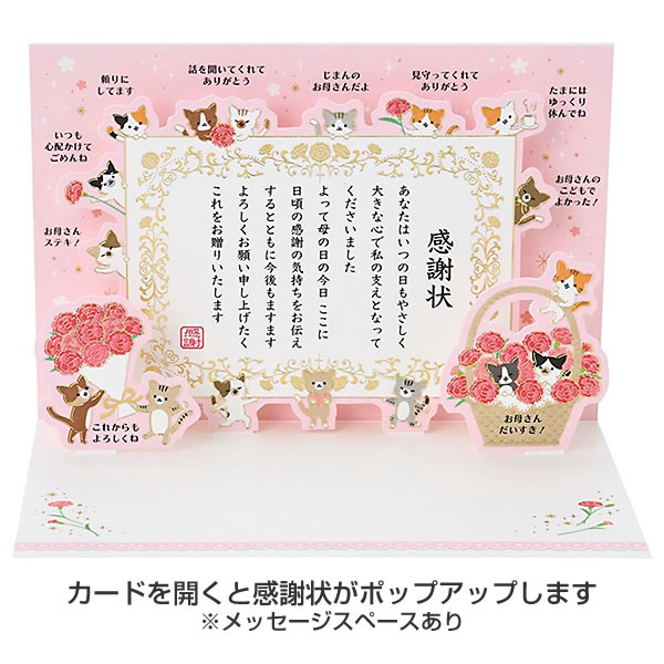 sanrio 母の日カード 感謝状とネコたち S3003 サンリオ