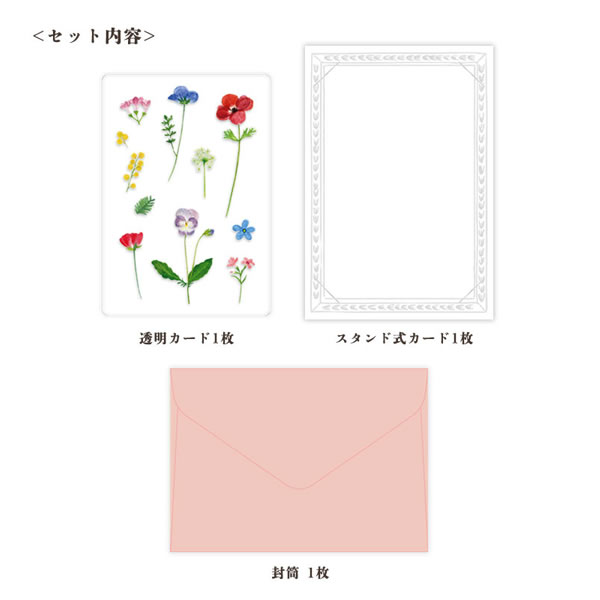 草木花 （ソウモッカ） 押し花の透明カード 多目的 ガーデン SMTC-01