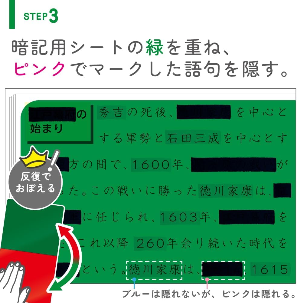 速暗！ 暗記用マーカー 2色で引いて覚える 4枚シート付 赤 緑 勉強 SP